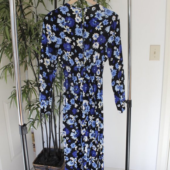 Nobodys Child Blue Wildflower Midi Slit Dress OSFA - Picture 2 of 5